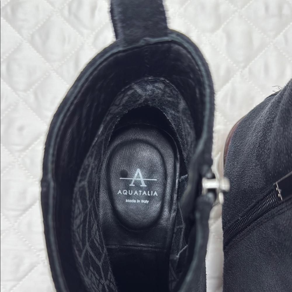AQUATALIA Black Suede Ankle Boots - Picture 2 of 6